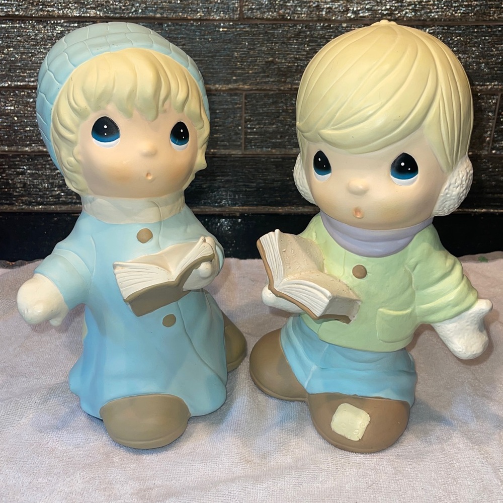 Precious Moments Blue and Green Figurines